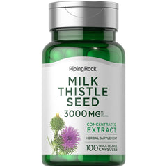 Bottle of Piping Rock Milk Thistle 3000mg capsules