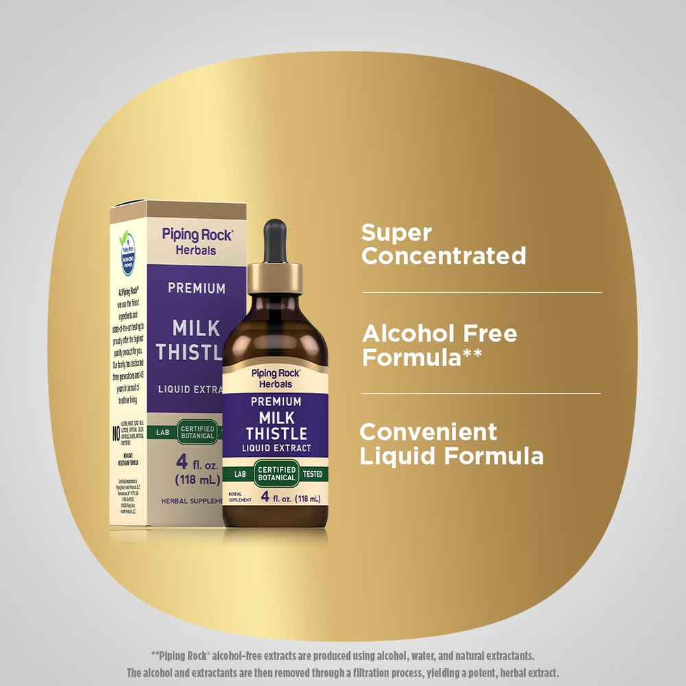 Milk thistle liquid drops bottle in use