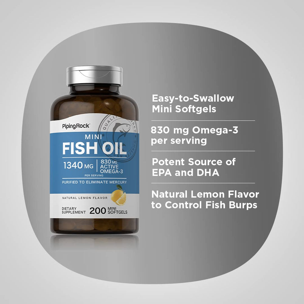 Lab-Tested Fish Oil Softgels – 1340mg, Lemon Flavor