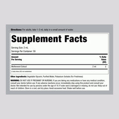 Piping Rock motherwort bottle label close-up highlighting ingredient and testing details