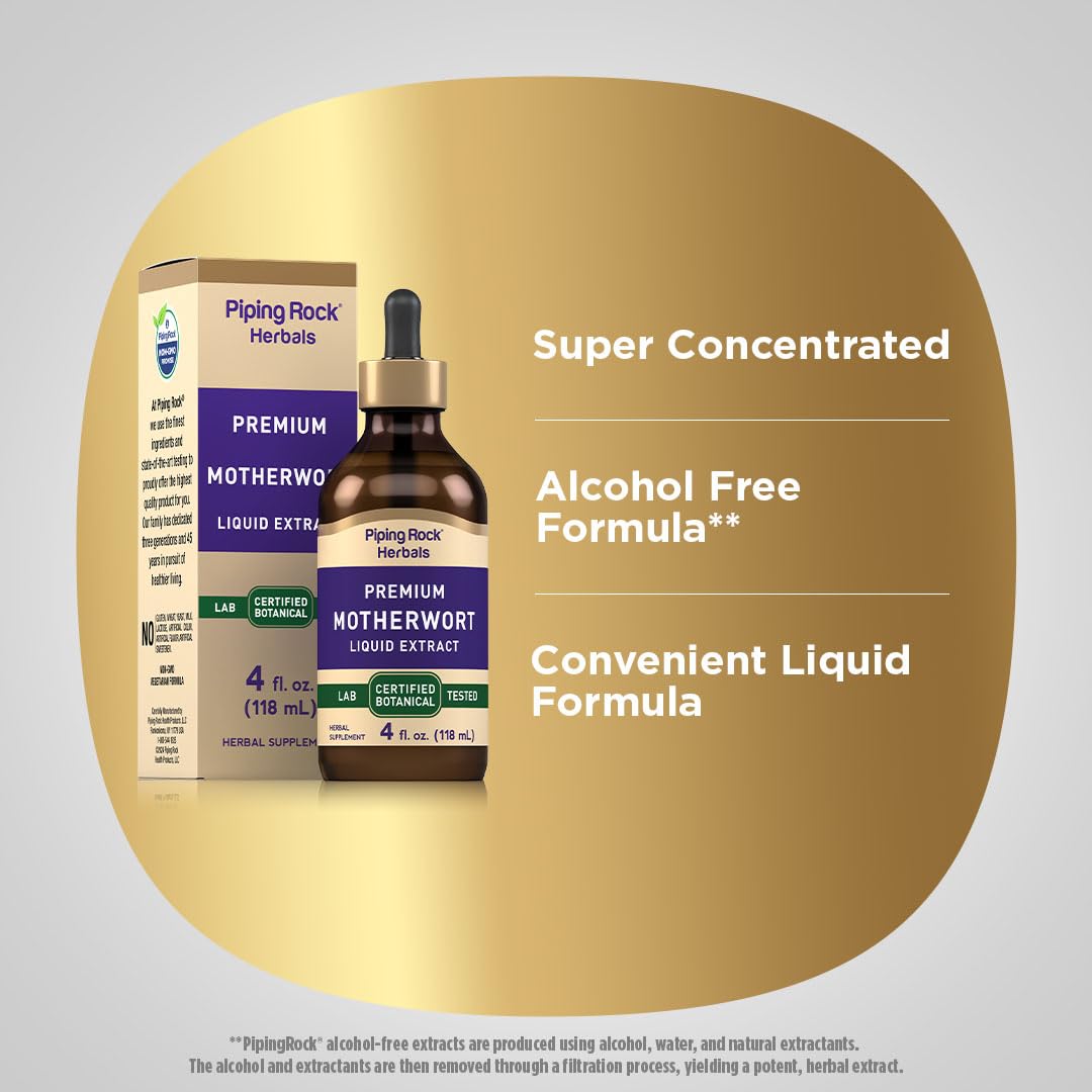 Piping Rock motherwort liquid texture and color detail showing concentrated extract