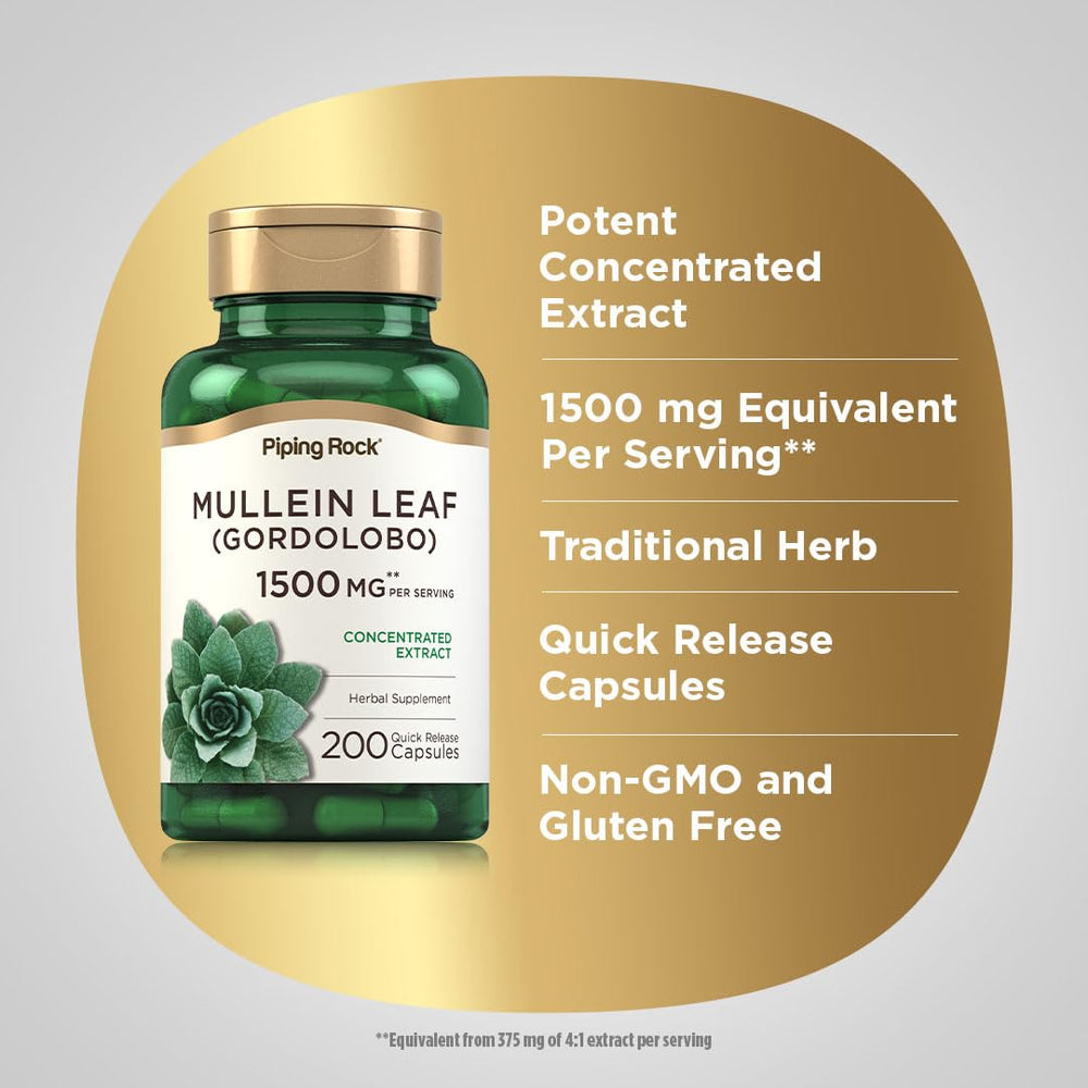 Piping Rock label detail highlighting non-GMO, gluten-free and testing claims