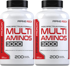 Front view of Piping Rock Multi Amino Acid Supplement bottle with 200 caplets