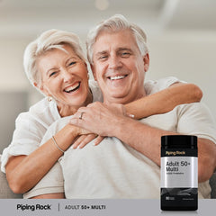 Piping Rock bottle on a breakfast table suggesting morning routine support