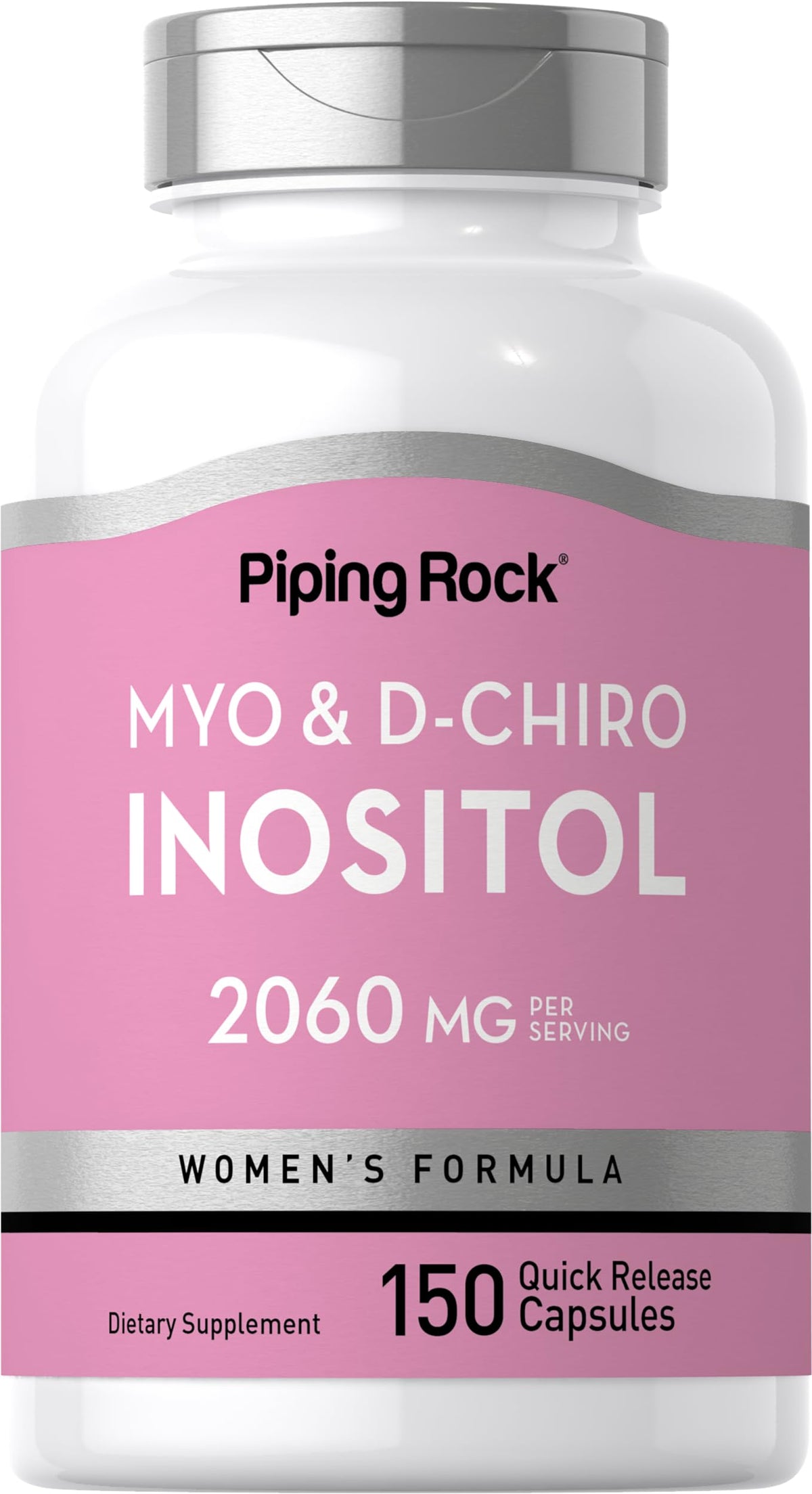 Piping Rock bottle front view showing product and capsule count benefit