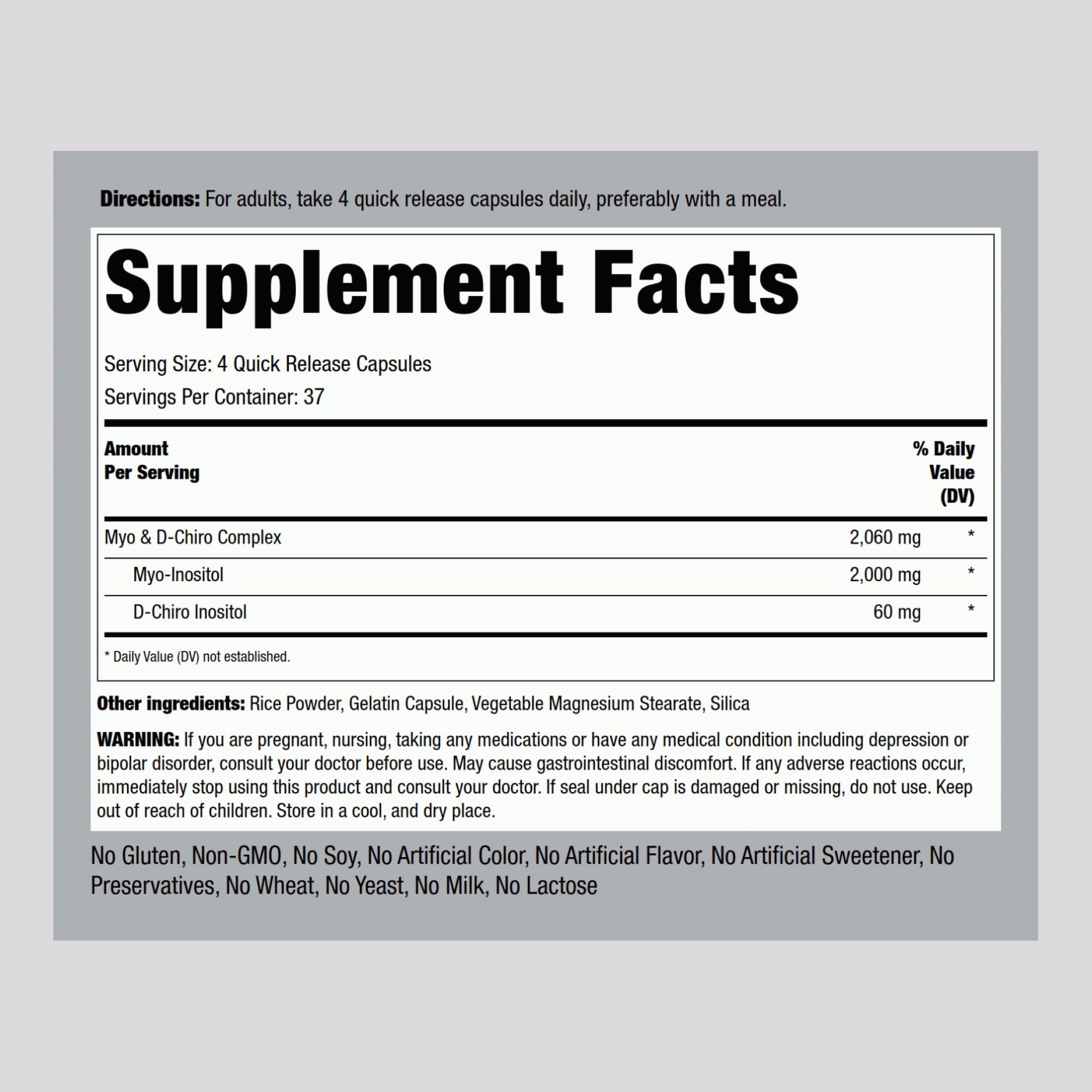 Piping Rock capsule close-up highlighting smooth vegetarian capsule benefit