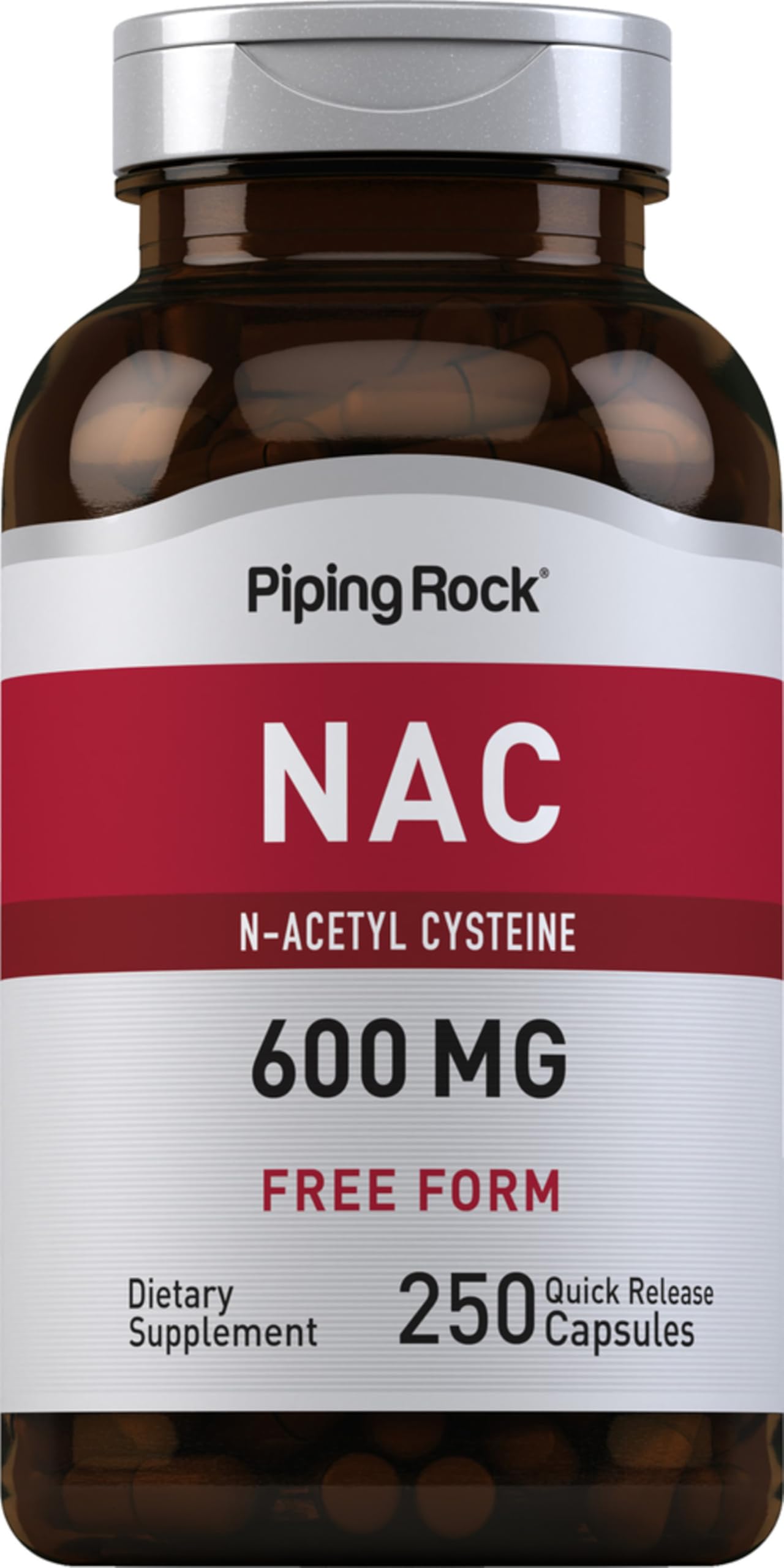 Piping Rock front packaging showing bottle and label benefits
