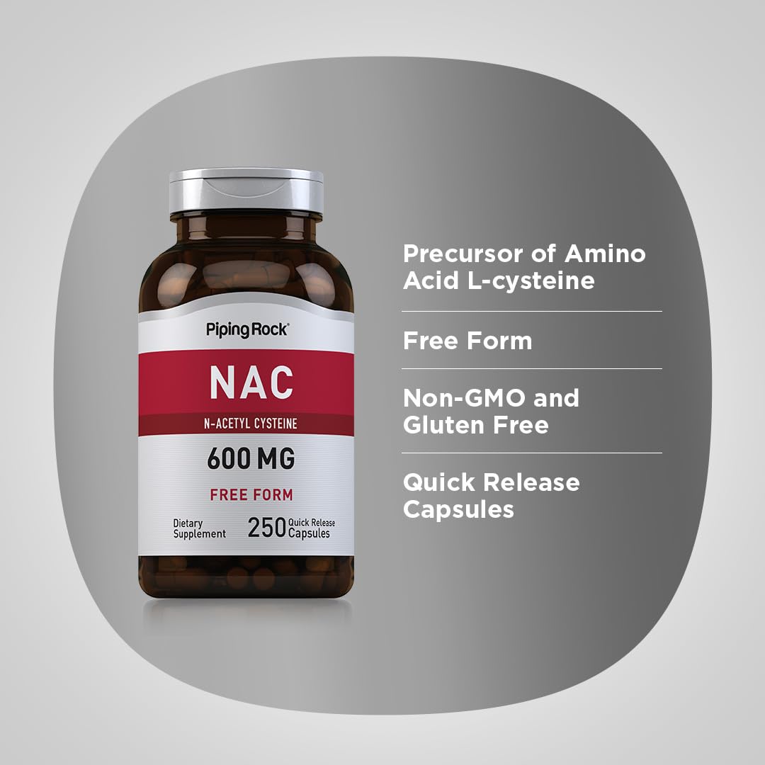 Piping Rock nutrition label detail showing 600mg per capsule