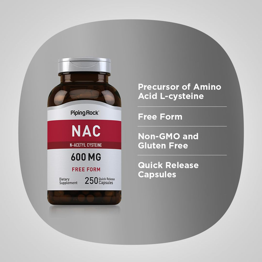 Piping Rock nutrition label detail showing 600mg per capsule