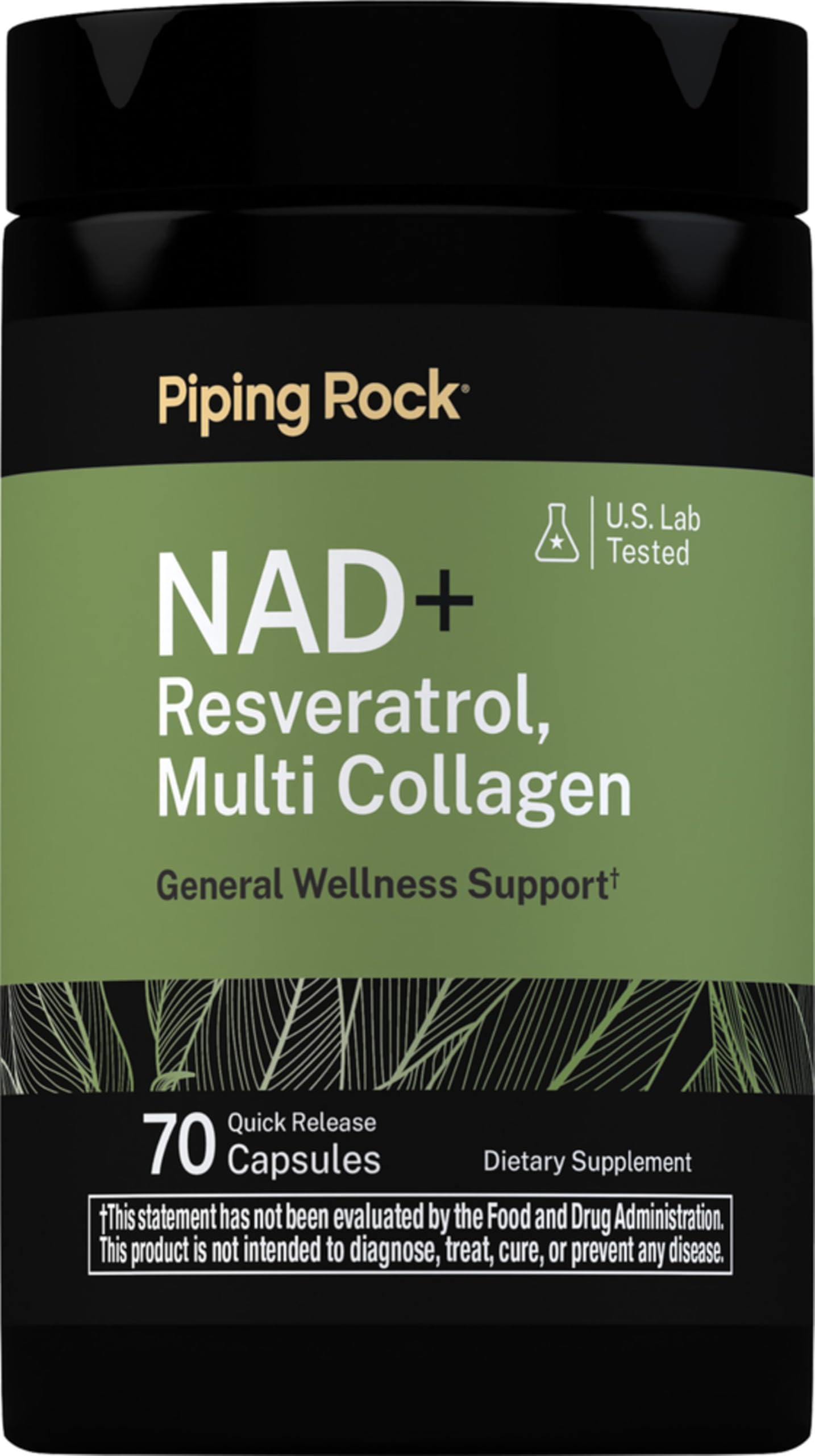 Piping Rock front bottle image showing supplement label and benefits