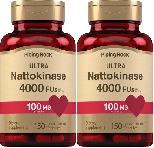 Piping Rock Nattokinase bottle with 150 capsules (Pack of 2)