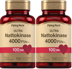 Piping Rock Nattokinase bottle with 150 capsules (Pack of 2)