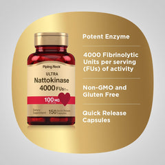 Piping Rock label detail highlighting 100 mg and 4000 FU potency and testing information