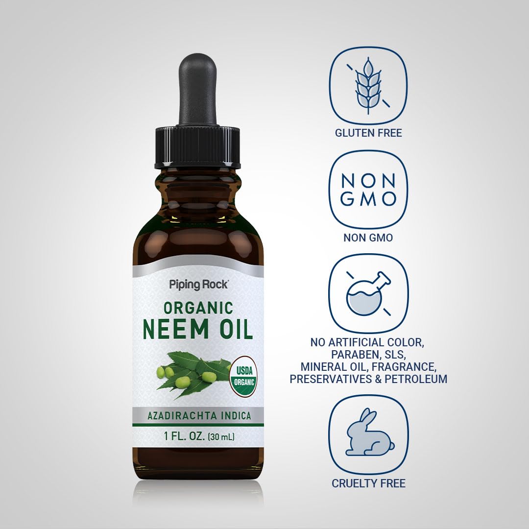 Piping Rock neem oil texture close-up highlighting rich, smooth consistency