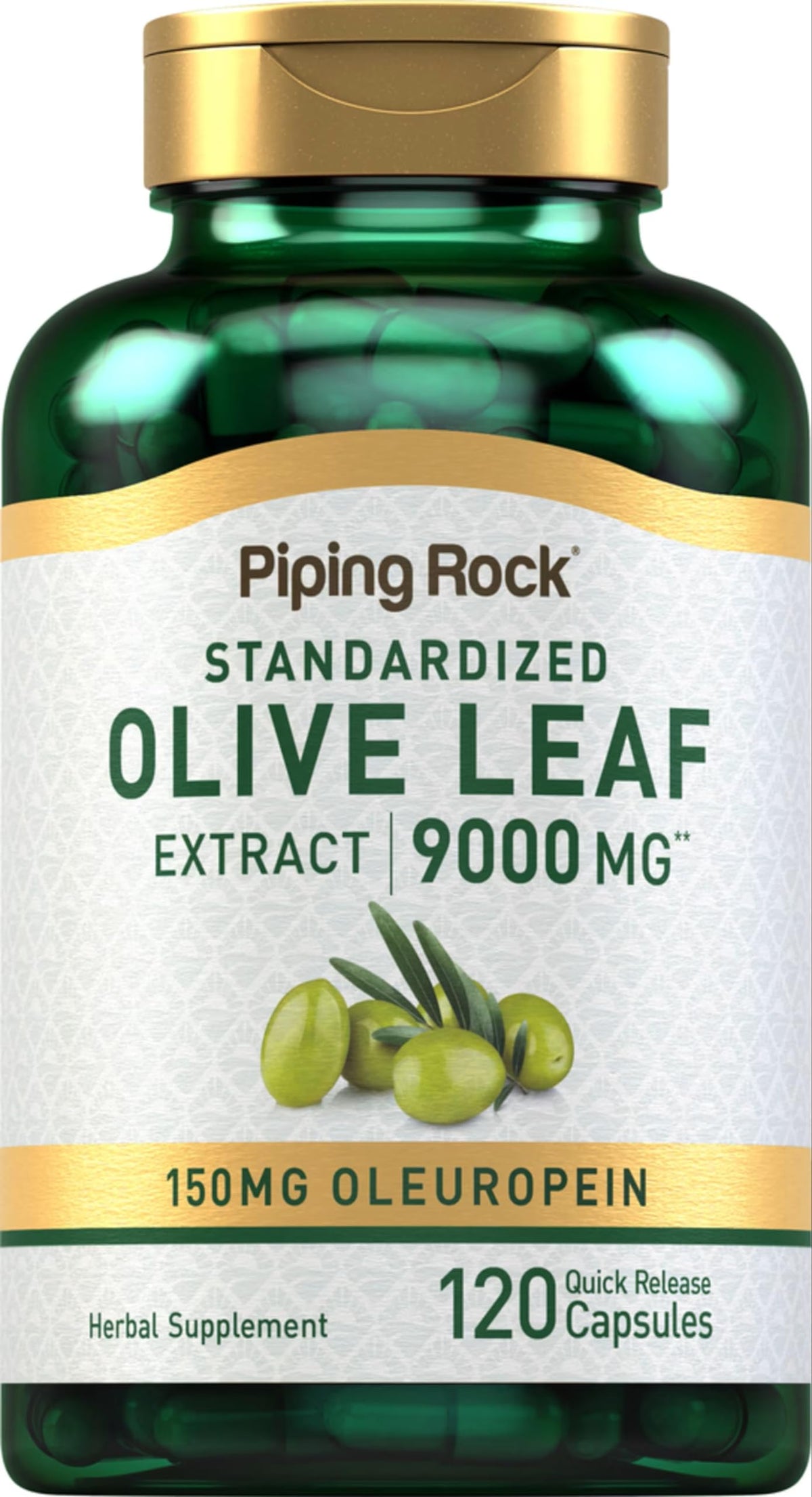 Piping Rock bottle front view showing label and capsule count benefit