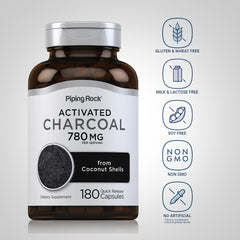 Piping Rock open bottle with 180 capsules demonstrating long-lasting supply