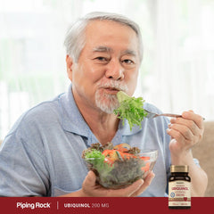 Piping Rock open bottle with softgels visible showing freshness and safety