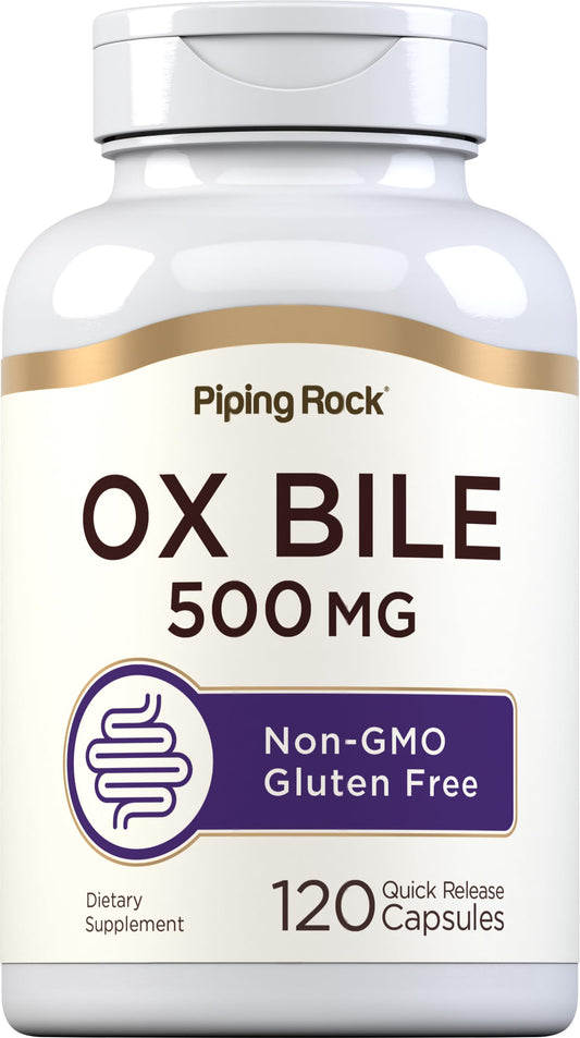 Piping Rock Ox Bile 500 mg bottle with 120 capsules