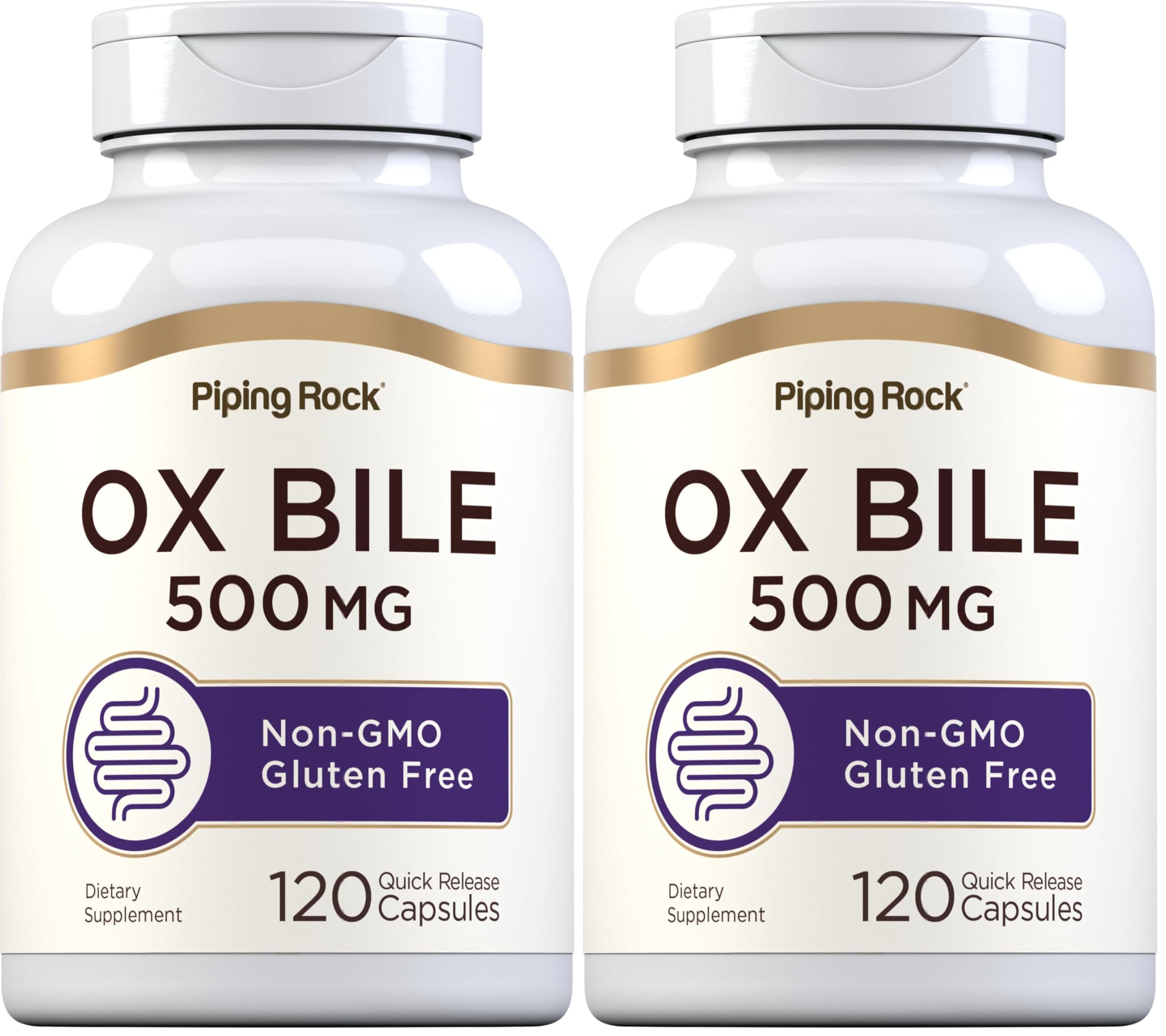 Piping Rock Ox Bile supplement bottle front view