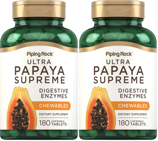 Piping Rock Papaya Digestive Enzymes Chewables bottle label