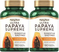 Piping Rock Papaya Digestive Enzymes Chewables bottle label