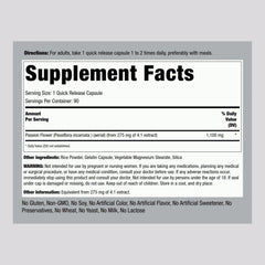 Close-up of passion flower extract capsules
