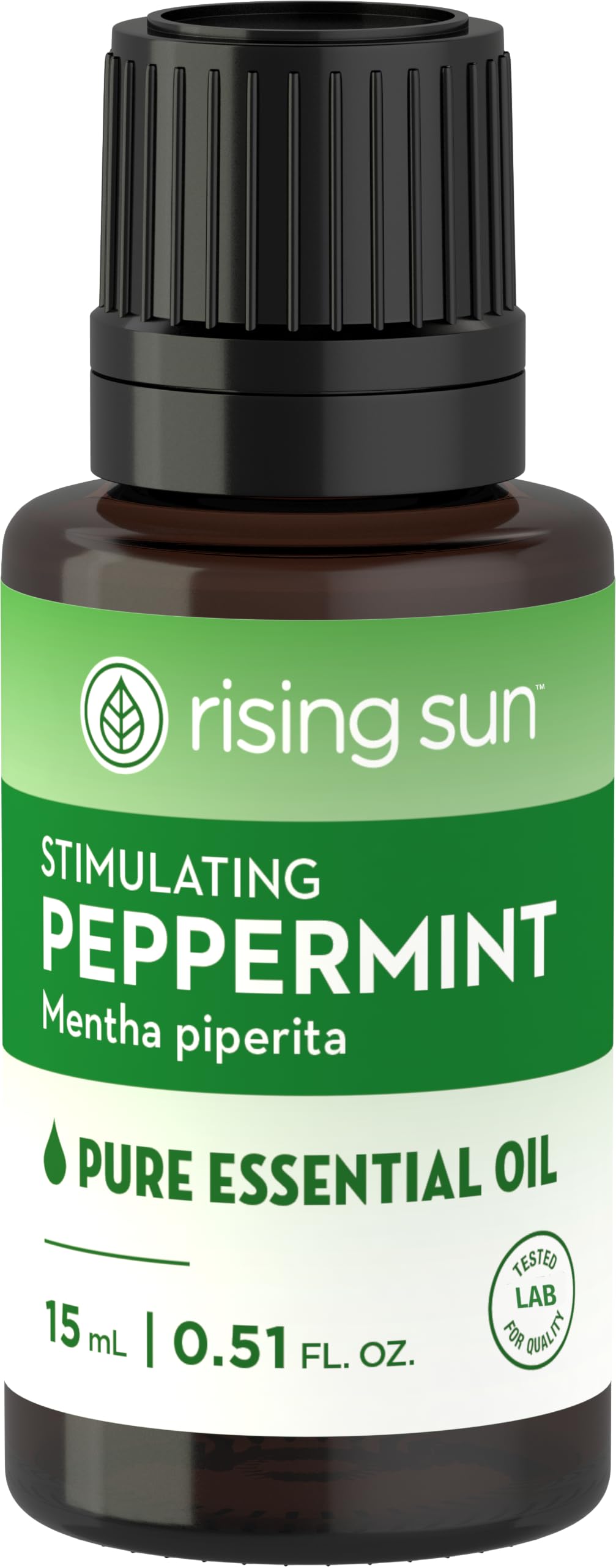 Piping Rock front bottle showing label and pure peppermint oil for aromatherapy