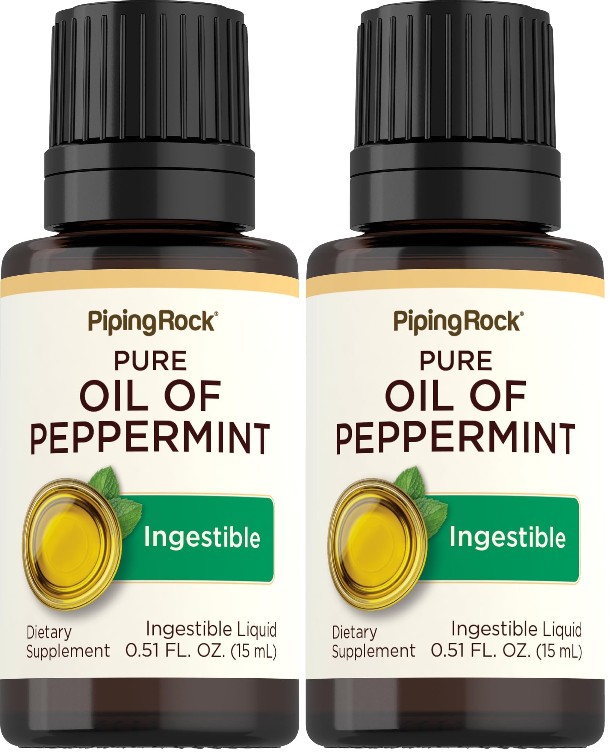 Piping Rock Peppermint Oil bottle and packaging – 15 ml drops
