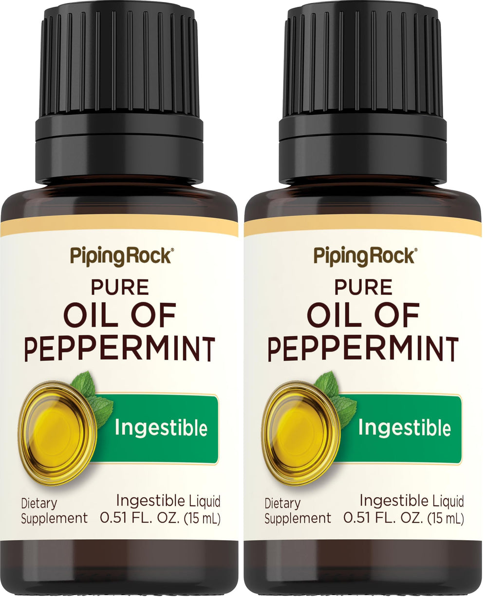 Piping Rock Peppermint Oil bottle and packaging – 15 ml drops