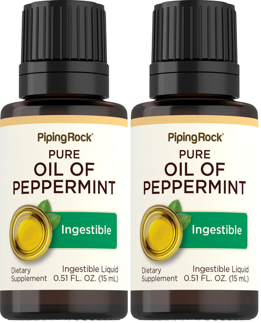 Piping Rock Peppermint Oil bottle and packaging – 15 ml drops