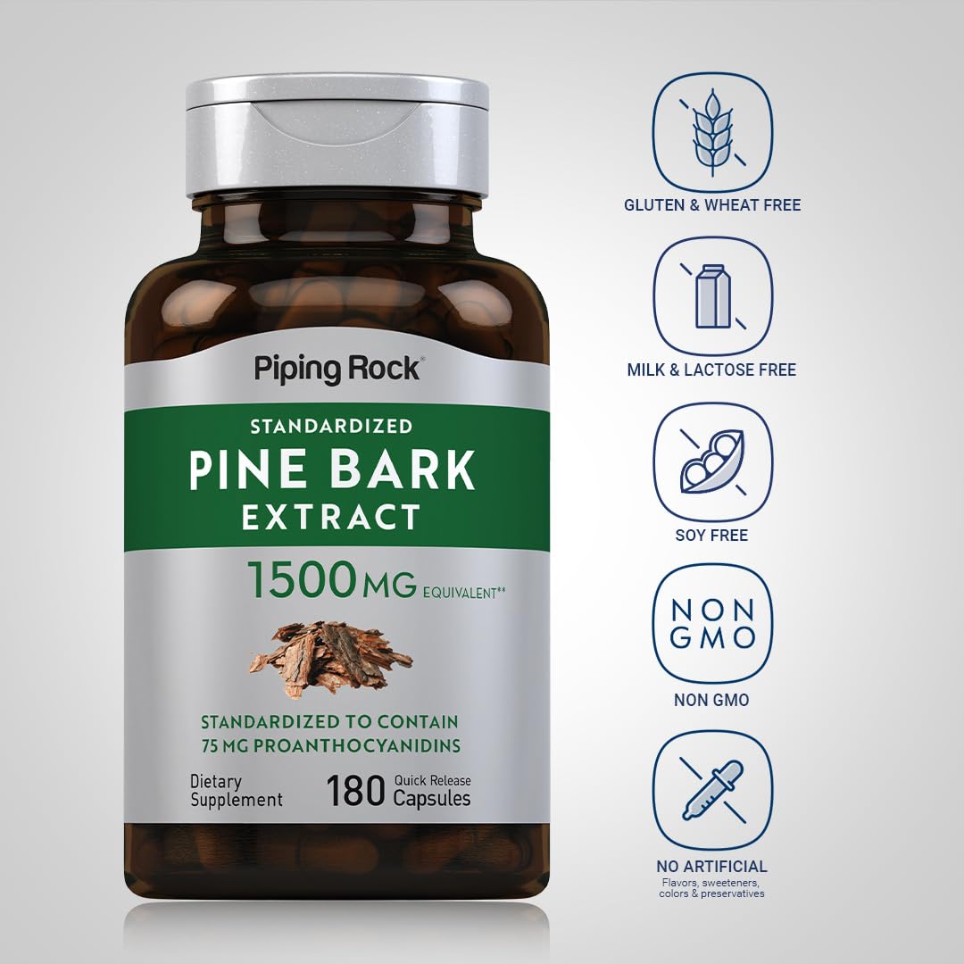 Piping Rock open bottle with capsules spilled showing supply and convenient dosing
