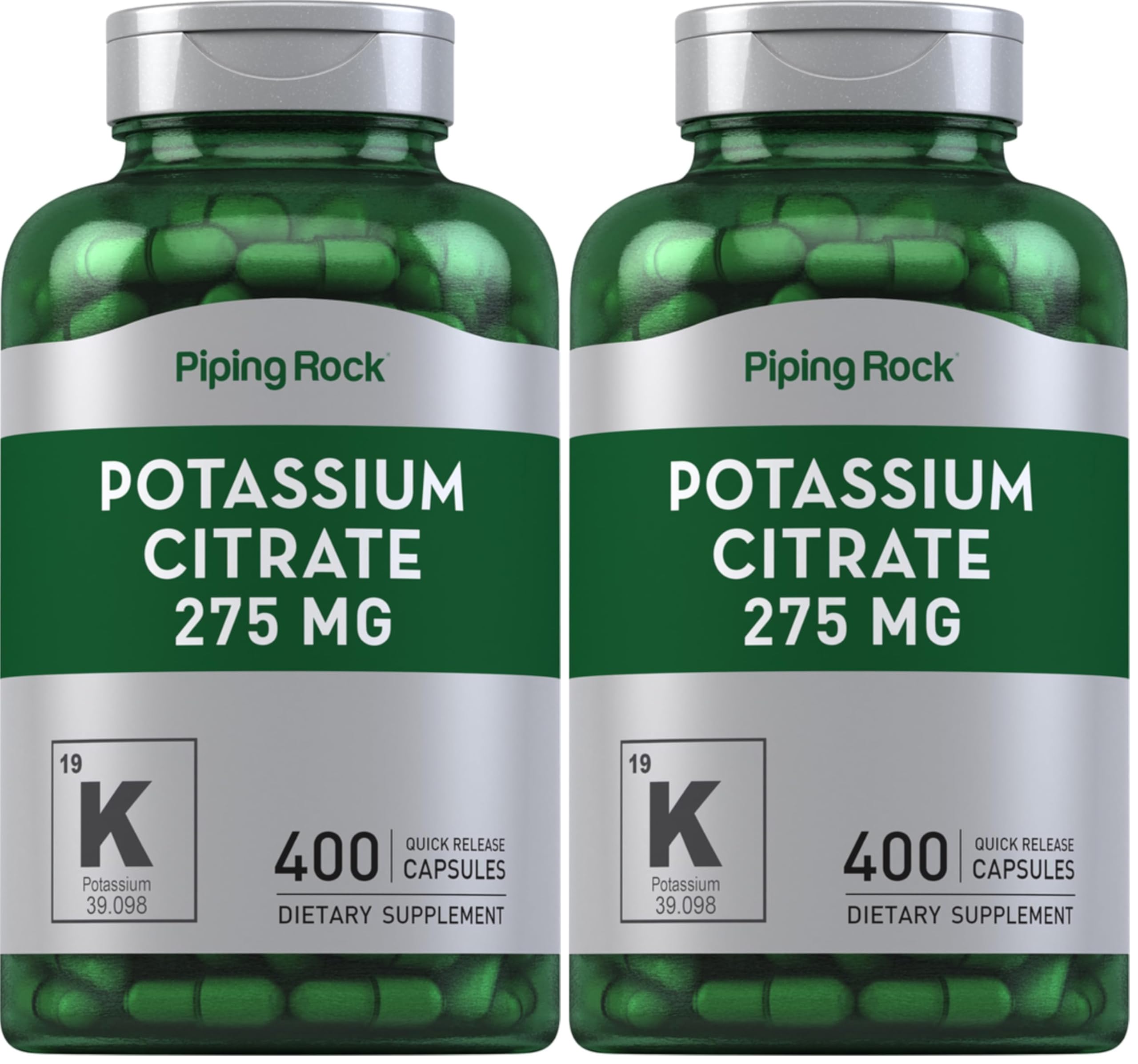 Piping Rock Potassium Citrate 275 mg bottle label