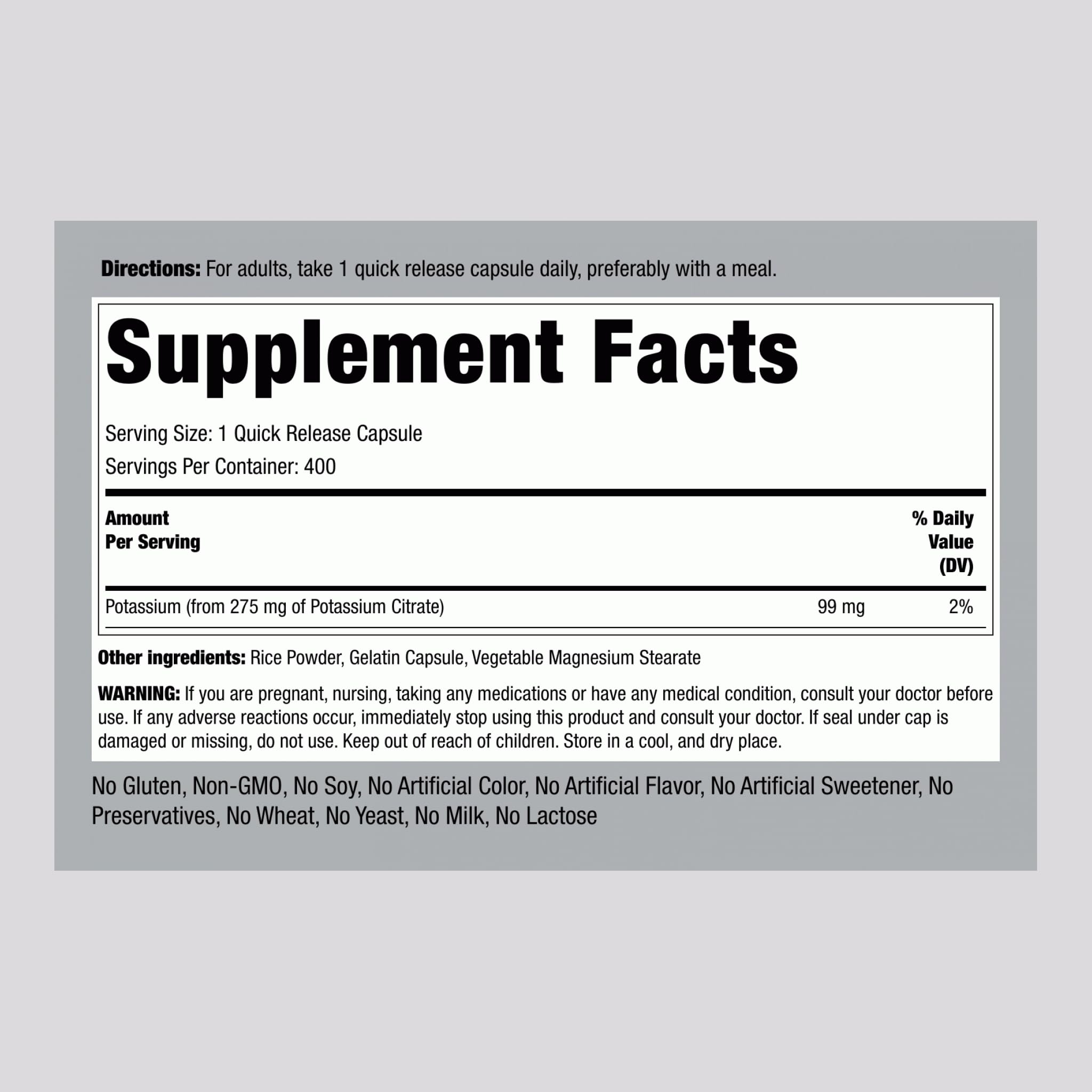 Potassium citrate capsules close-up