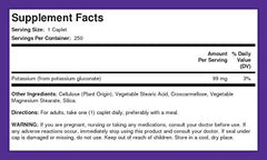 Piping Rock Potassium Chelated 99 mg bottle label