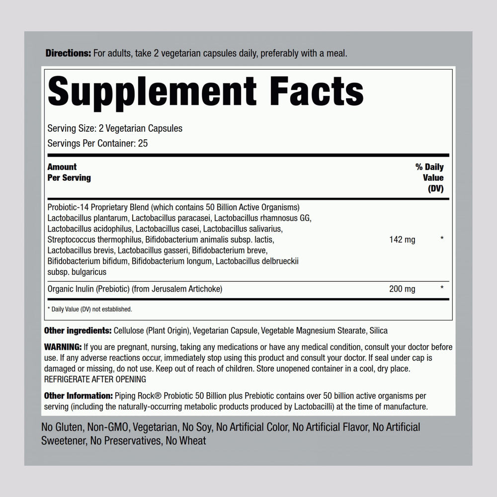 Piping Rock vegetarian capsules close-up, highlighting easy swallow benefit