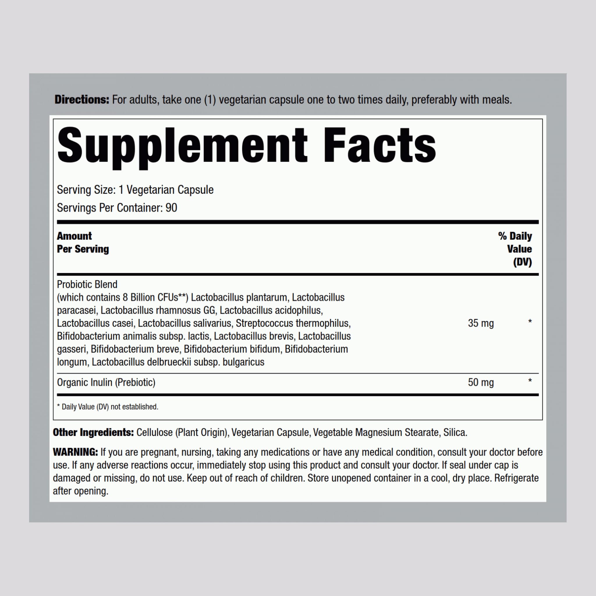 Digestive and intestinal support probiotic detail