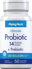 Piping Rock front label showing product name and CFU, clear benefit: easy identification