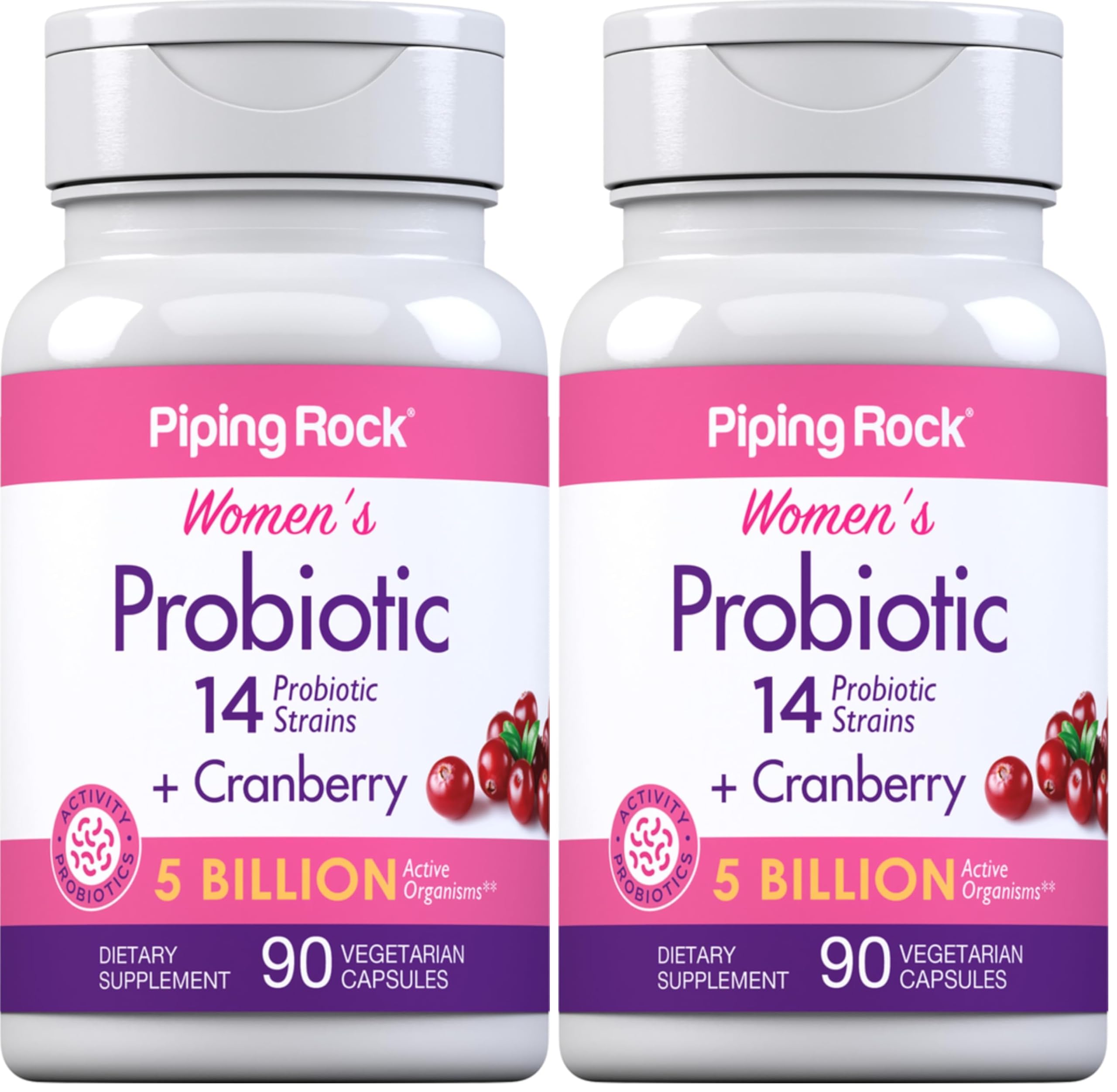Piping Rock Probiotic with Cranberry for Women bottle and packaging