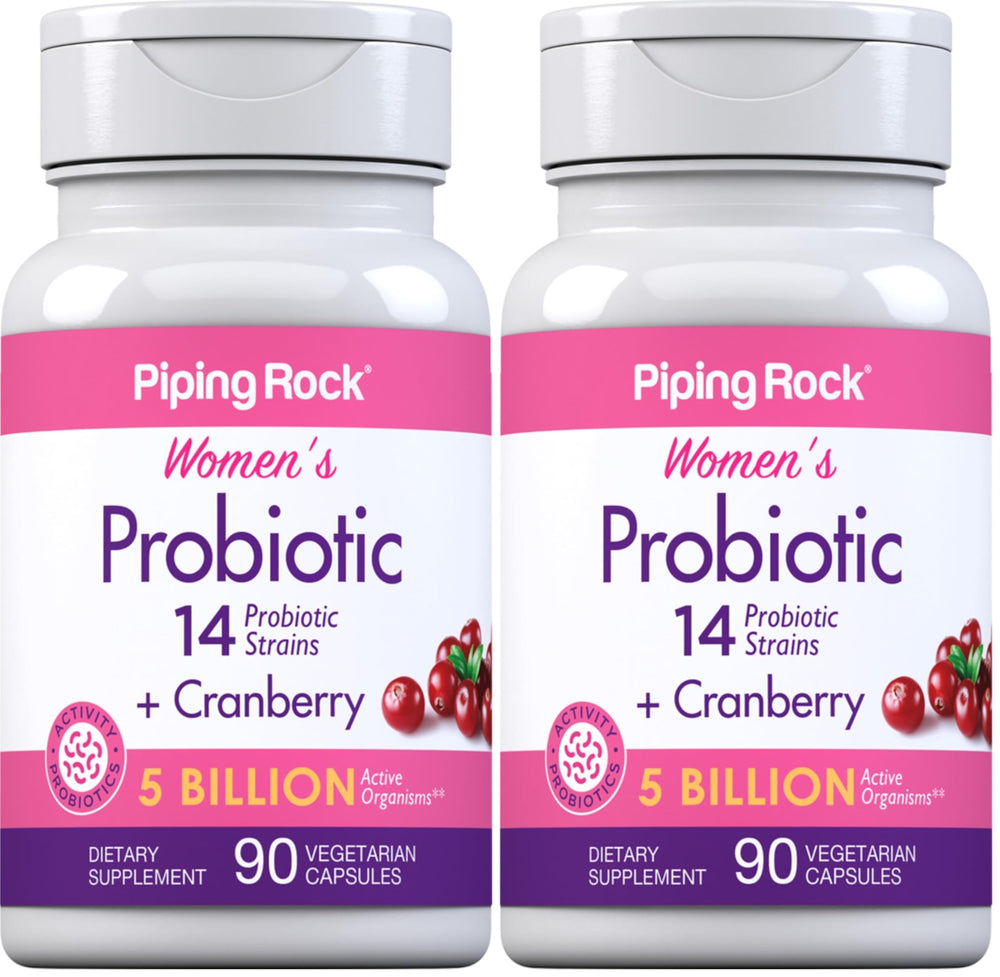 Piping Rock Probiotic with Cranberry for Women bottle and packaging