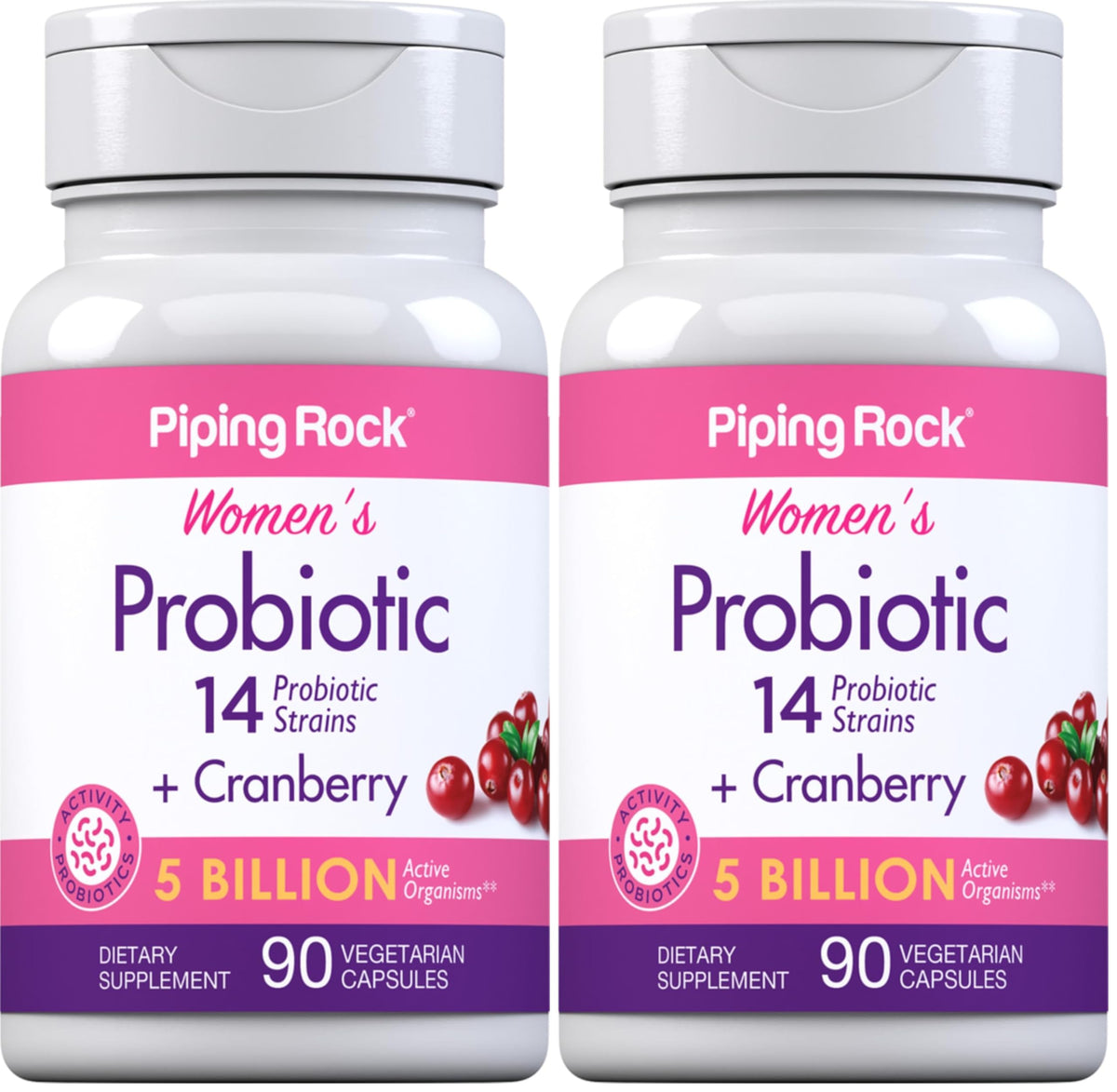 Piping Rock Probiotic with Cranberry for Women bottle and packaging