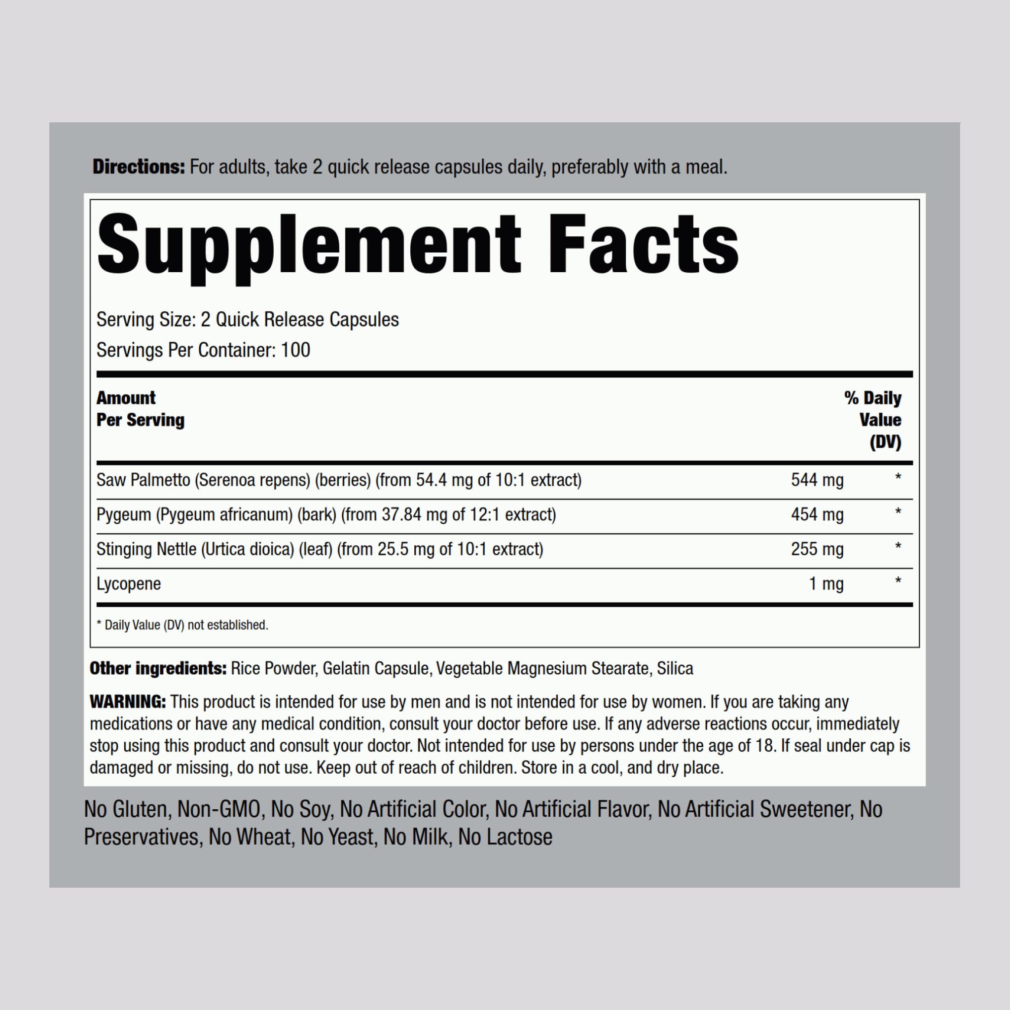 Piping Rock open bottle with capsules visible, illustrates capsule count and convenience