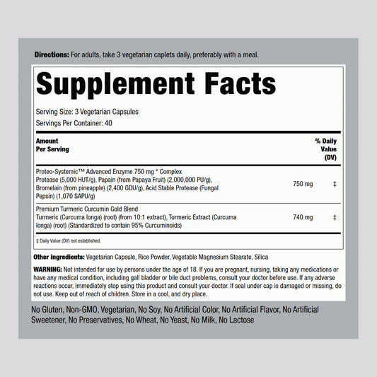 Close-up of product label highlighting vegetarian, non-GMO, gluten-free features