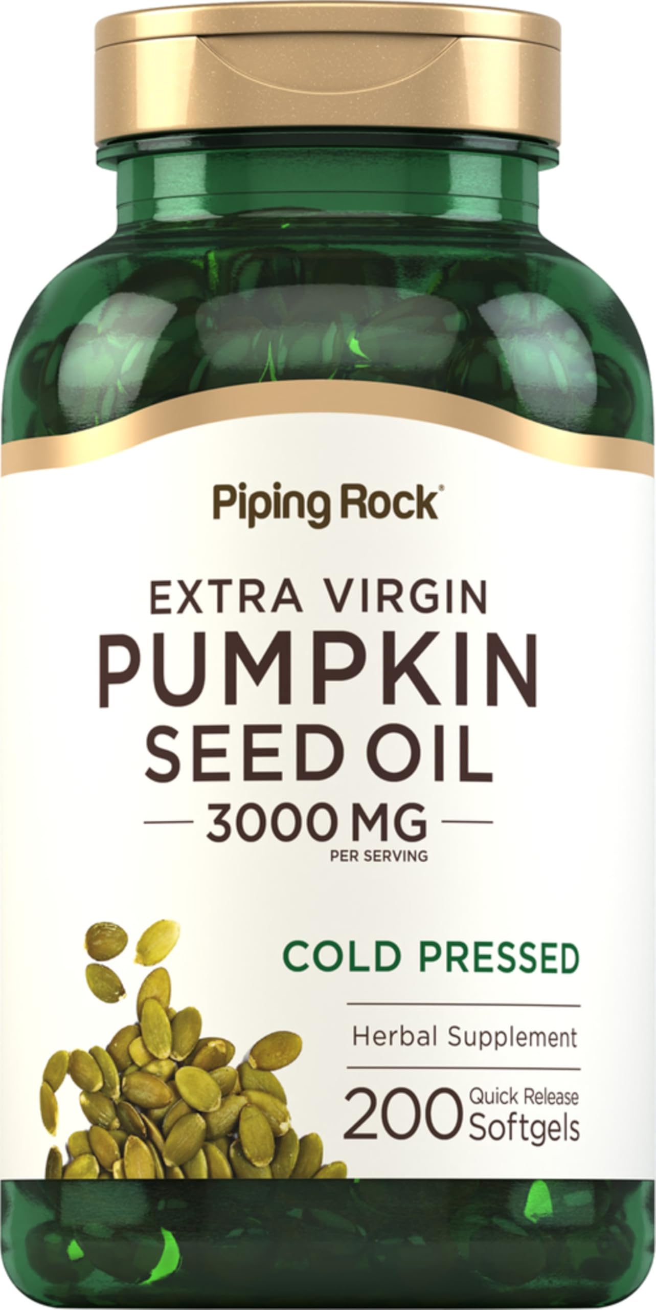 Piping Rock bottle front view showing 200-count and benefits