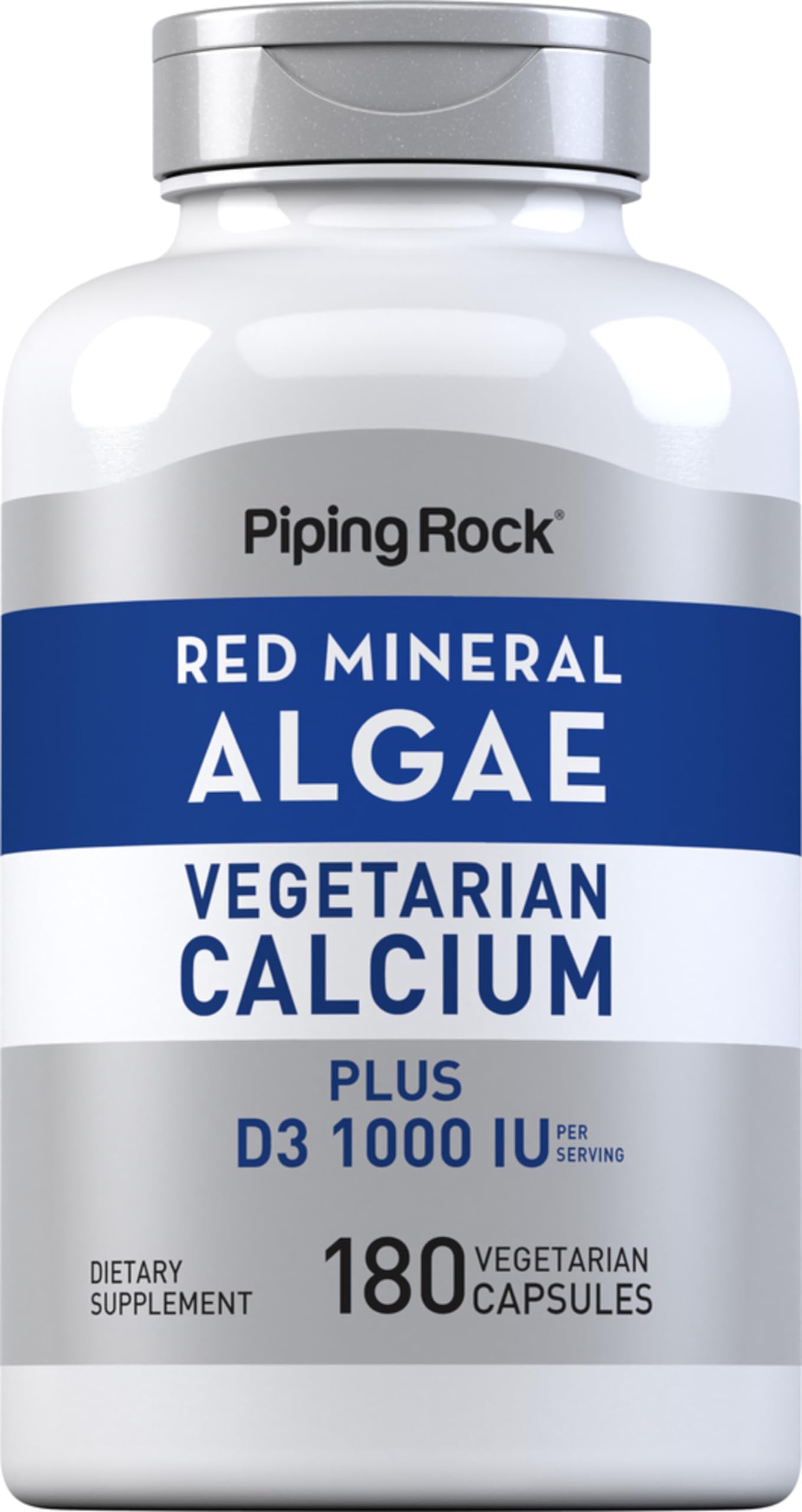 Piping Rock front packaging showing vegetarian calcium benefits
