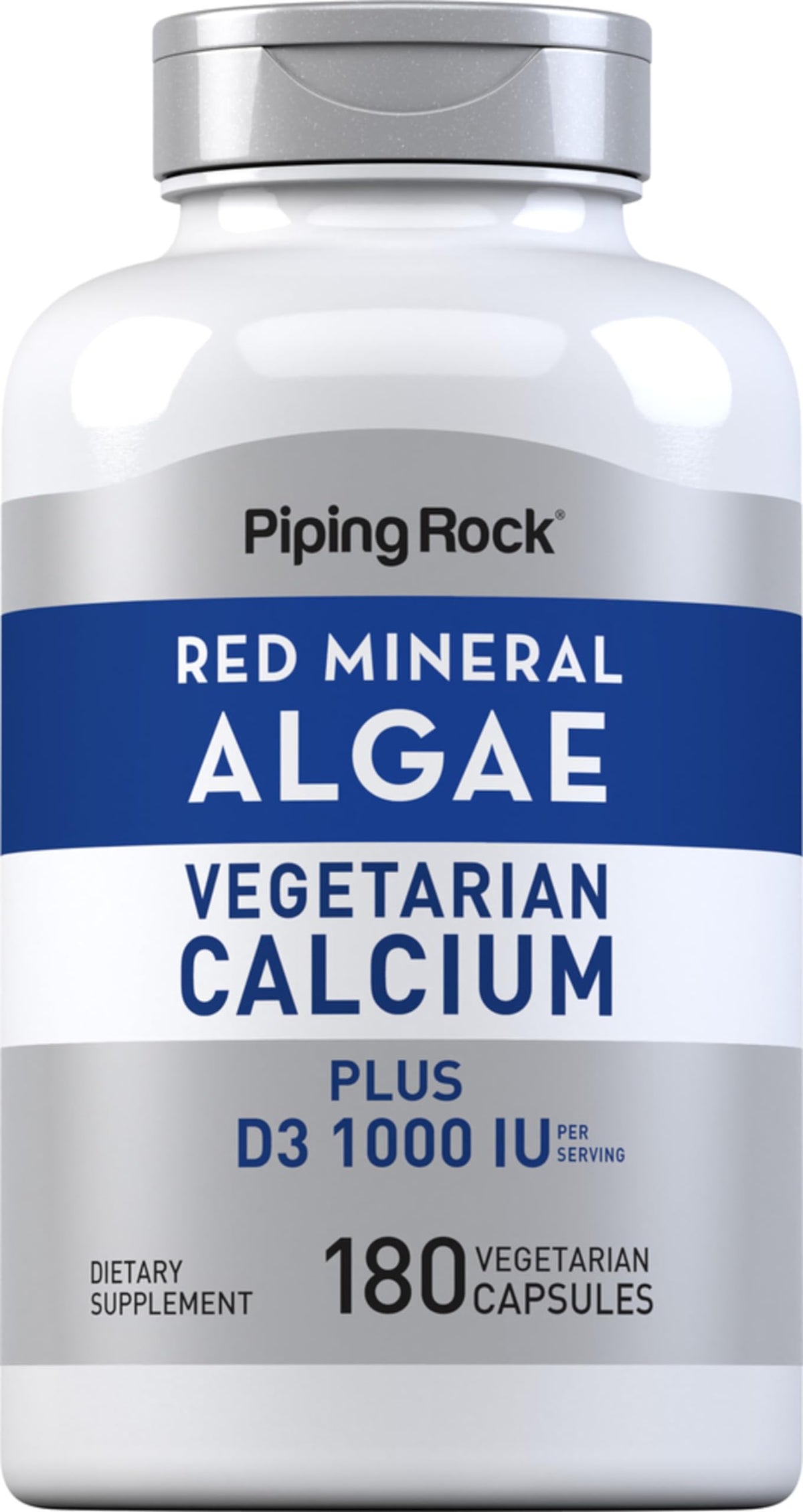 Piping Rock front packaging showing vegetarian calcium benefits