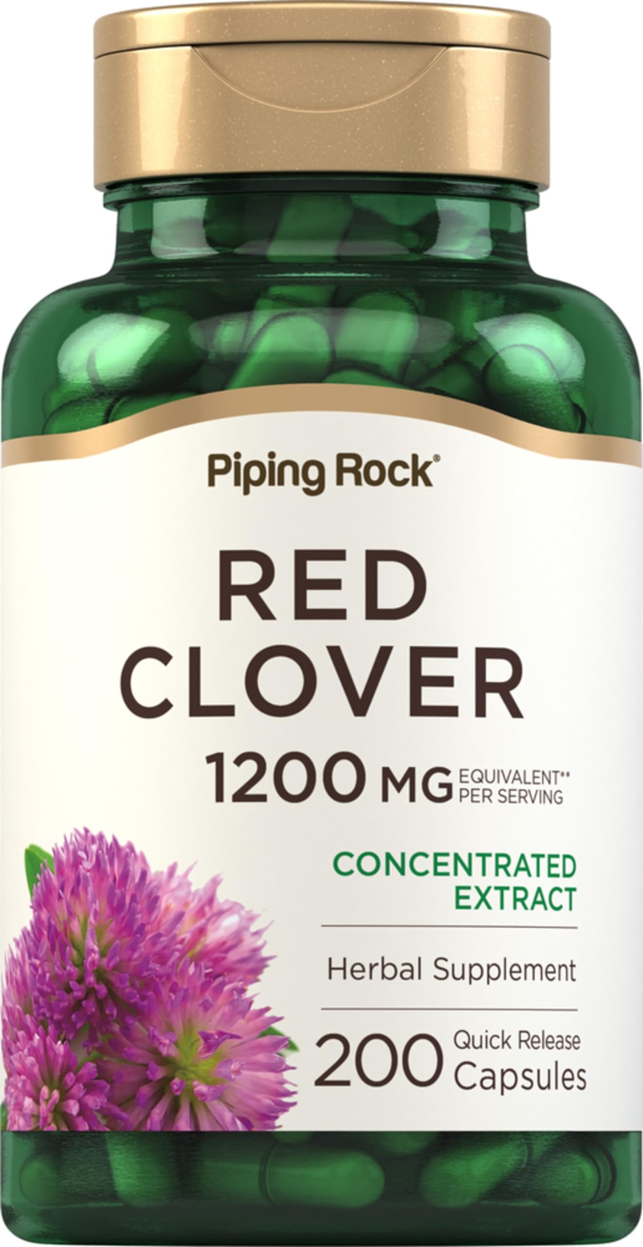Piping Rock front bottle shot showing label and 200 capsules benefit clarity