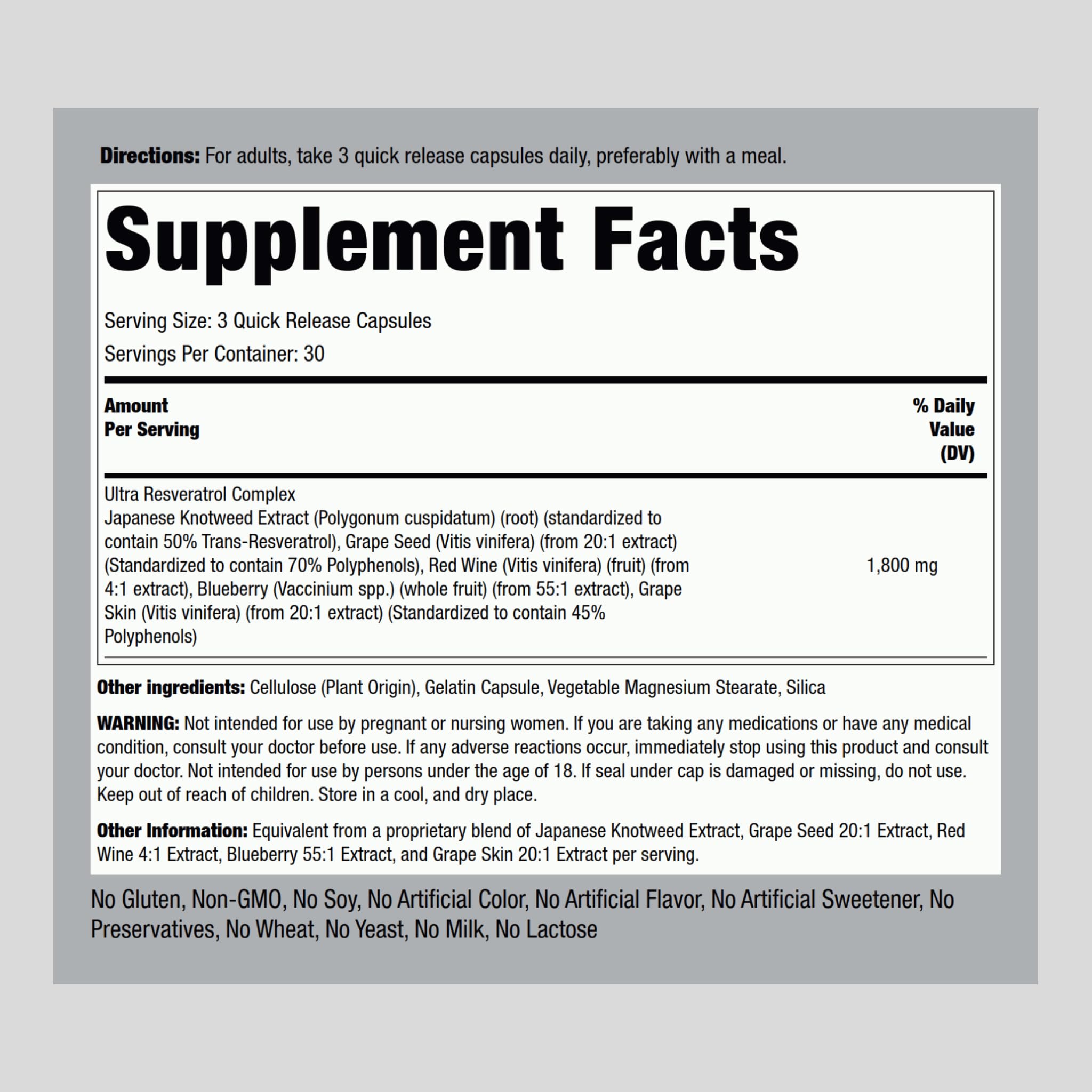 Close-up of Resveratrol Complex capsules