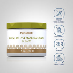 Piping Rock cream on fingertip demonstrating easy absorption and spreadability