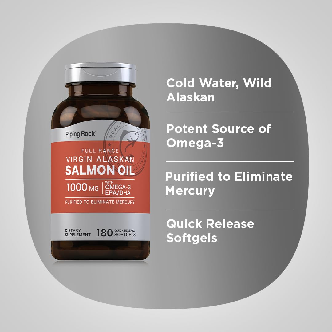 Piping Rock open bottle with softgels on a spoon for simple daily dosing