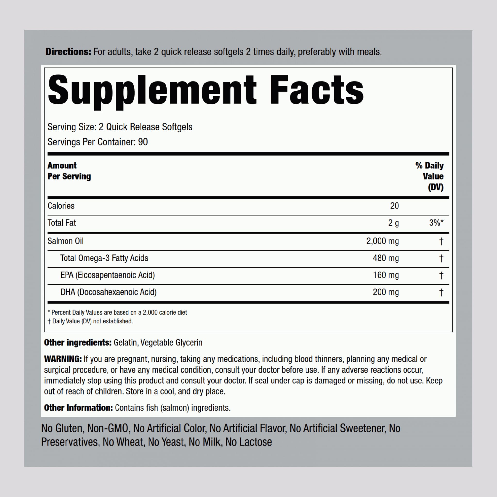 Piping Rock quick-release salmon oil softgels close-up showing smooth texture and easy swallowing